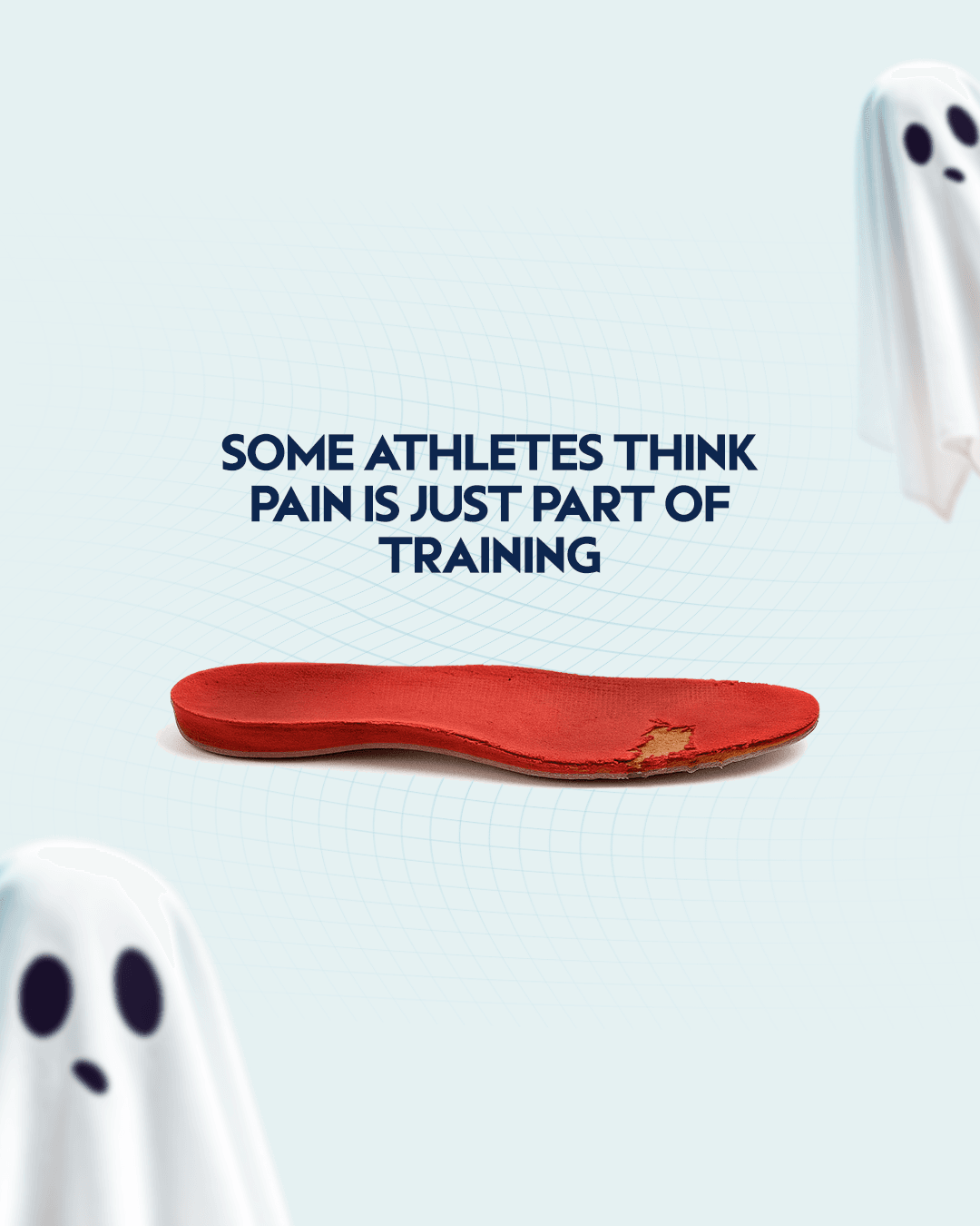 Some athletes think pain is just part of training — old worn insole
