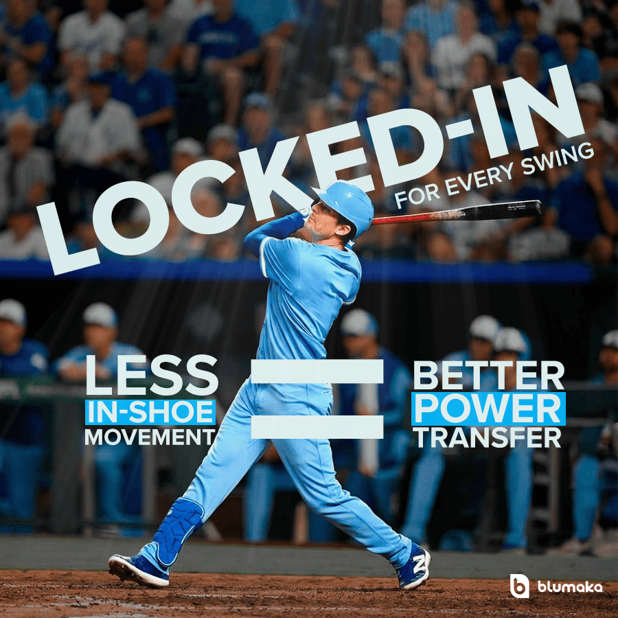 Locked-In Swing — baseball batter with Blumaka stability technology